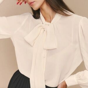 Reformation cream blouse